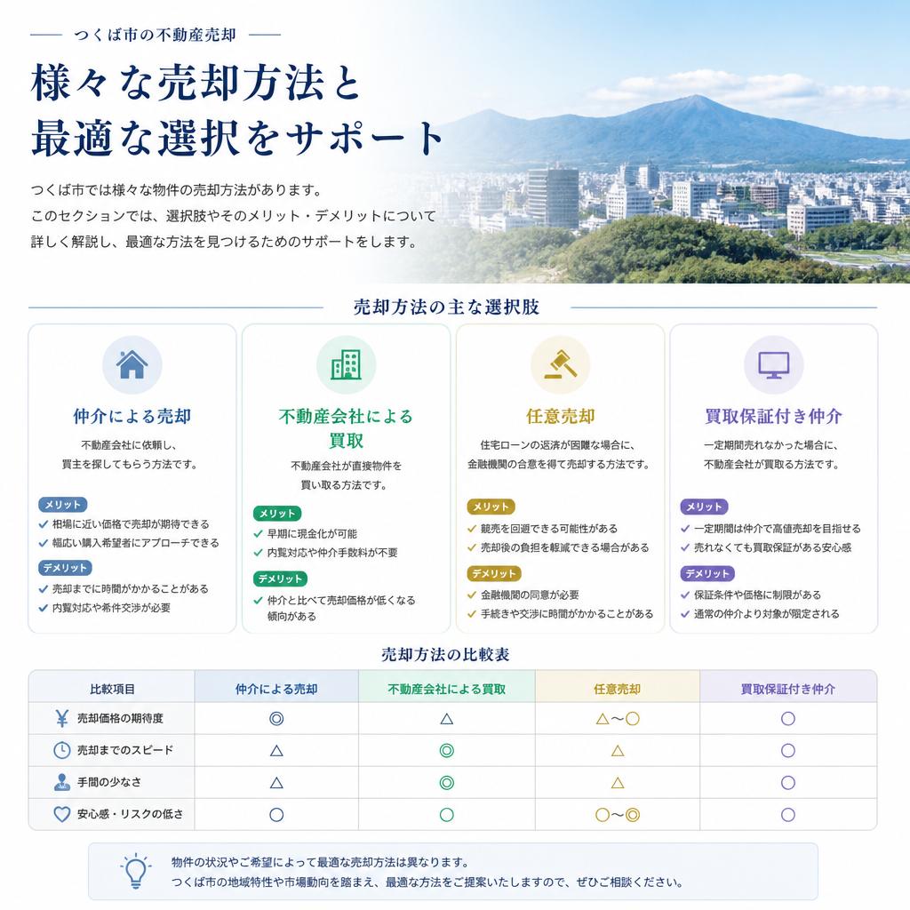 つくば市の売却方法の選択肢