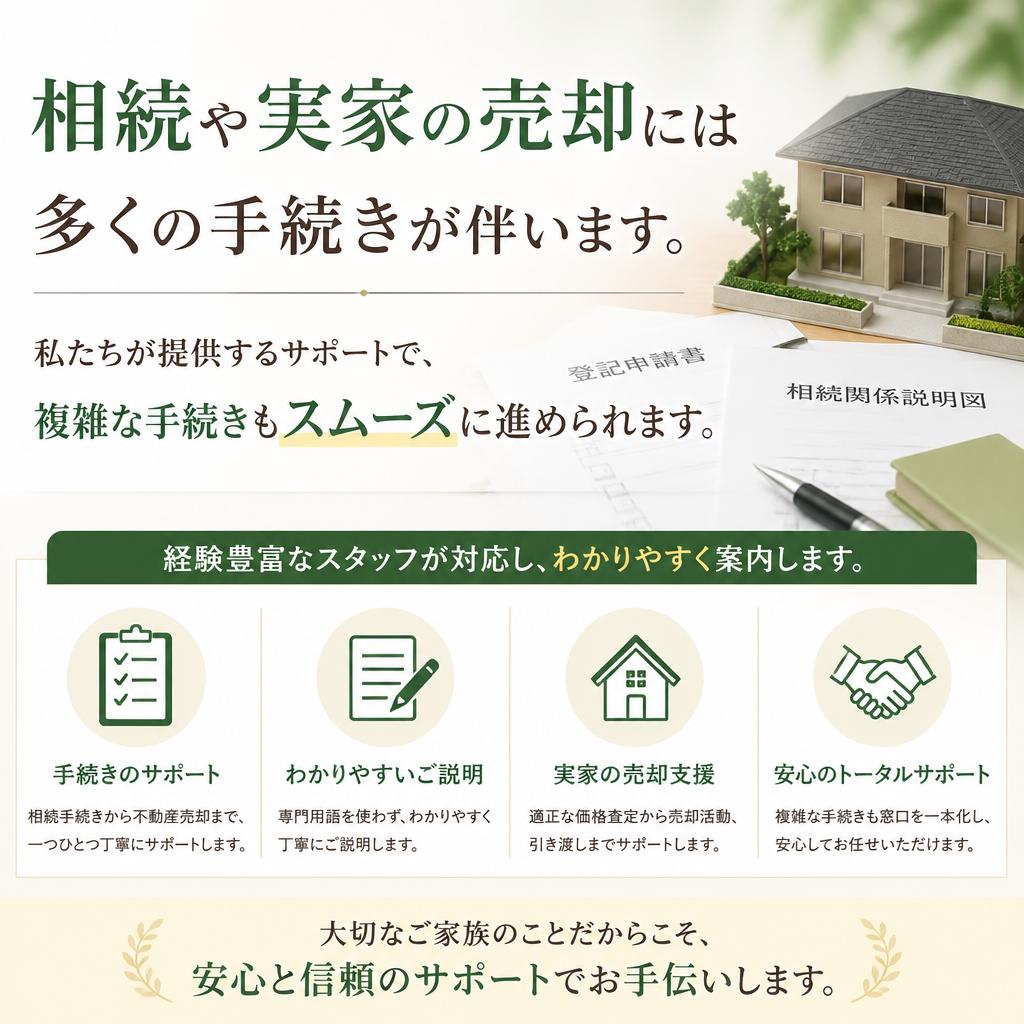 相続物件の売却もお任せ！