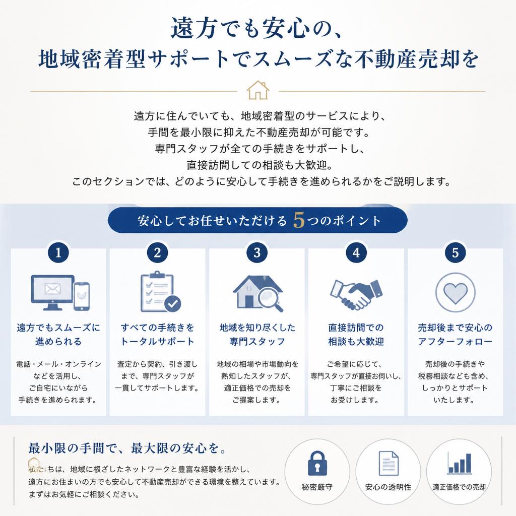遠方からでも安心の地域密着型サポート